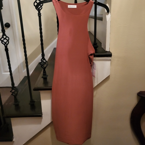 Rust colored midi length tank dress. NWT. Size Large - Picture 3 of 7